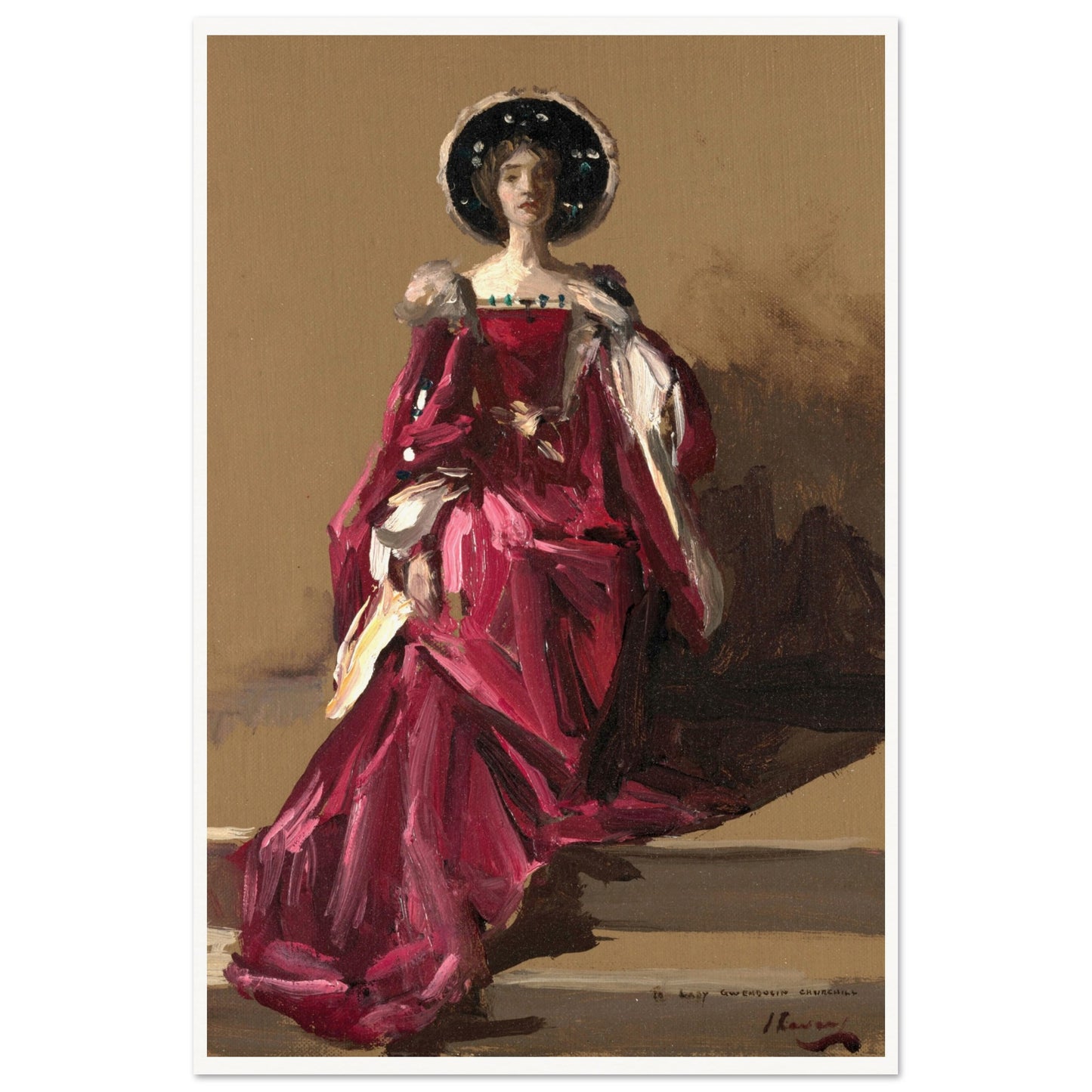Lady Gwendeline Spencer-Churchill in The Merchant of Venice by John Lavery, archival matte paper detail