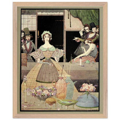 Harry Clarke Art Print – Poe’s Tales of Mystery (1923) – “Spritely Grisette” | Museum-Quality Framed Reproduction – detail view | Buy Irish Art