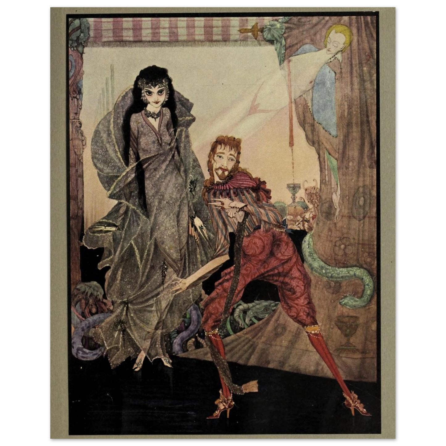 Harry Clarke Art Print – Poe’s Tales of Mystery (1923) – “Slowly Opened Eyes” | Museum-Quality Framed Reproduction – Irish wall art print | Buy Irish Art