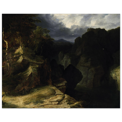 View of the Devil’s Glen – James Arthur O’Connor Art Print – framed print close-up | Buy Irish Art