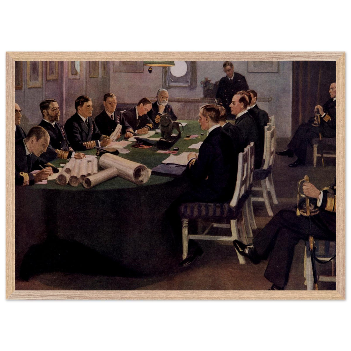 Admiral Sir David Beatty Reading the Terms of the Armistice (1918) – Sir John Lavery Print (view 9)