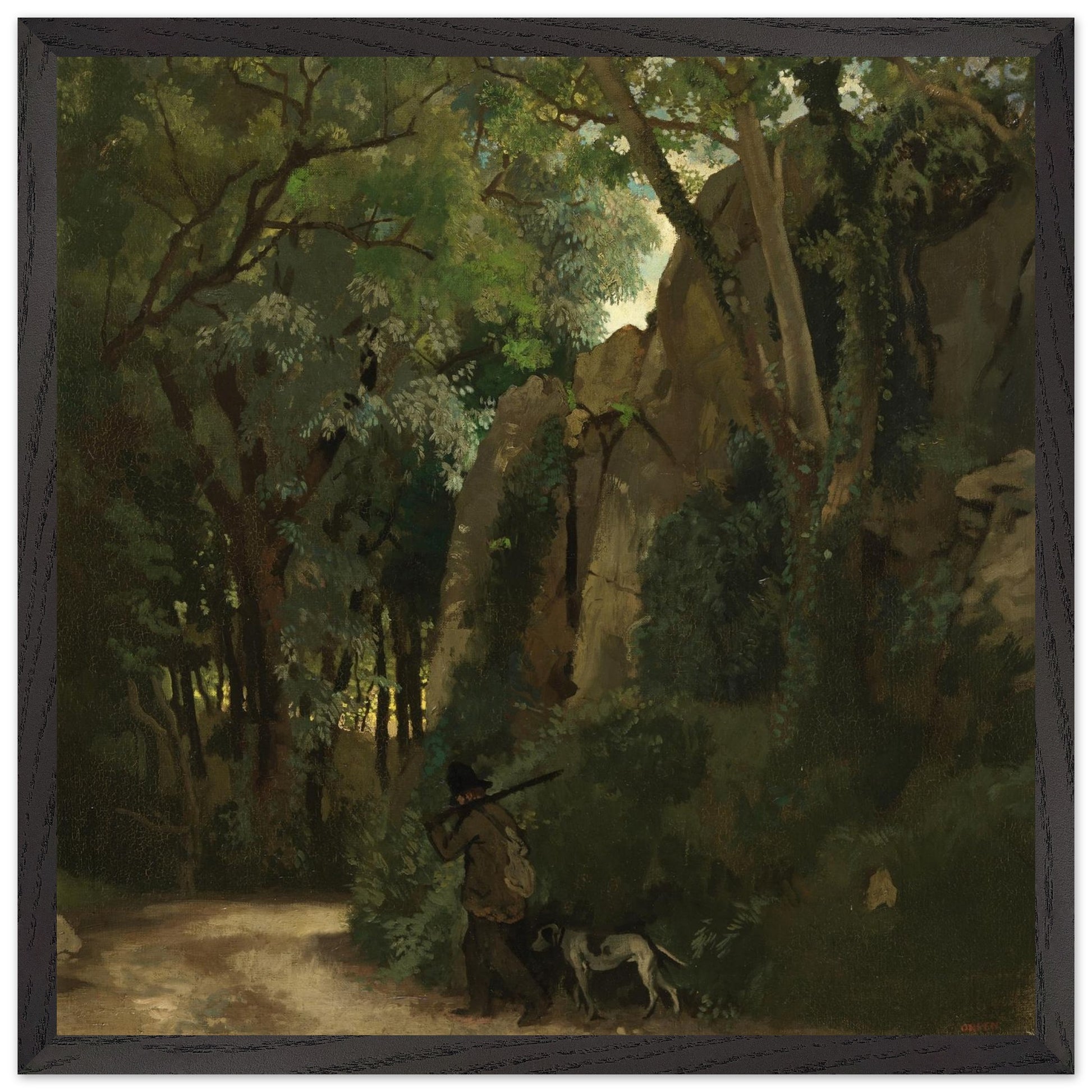 Trees at Howth by William Orpen art print – black frame view | Buy Irish Art