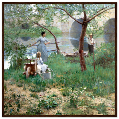 Under the Cherry Tree by Sir John Lavery, framed print in wood frame