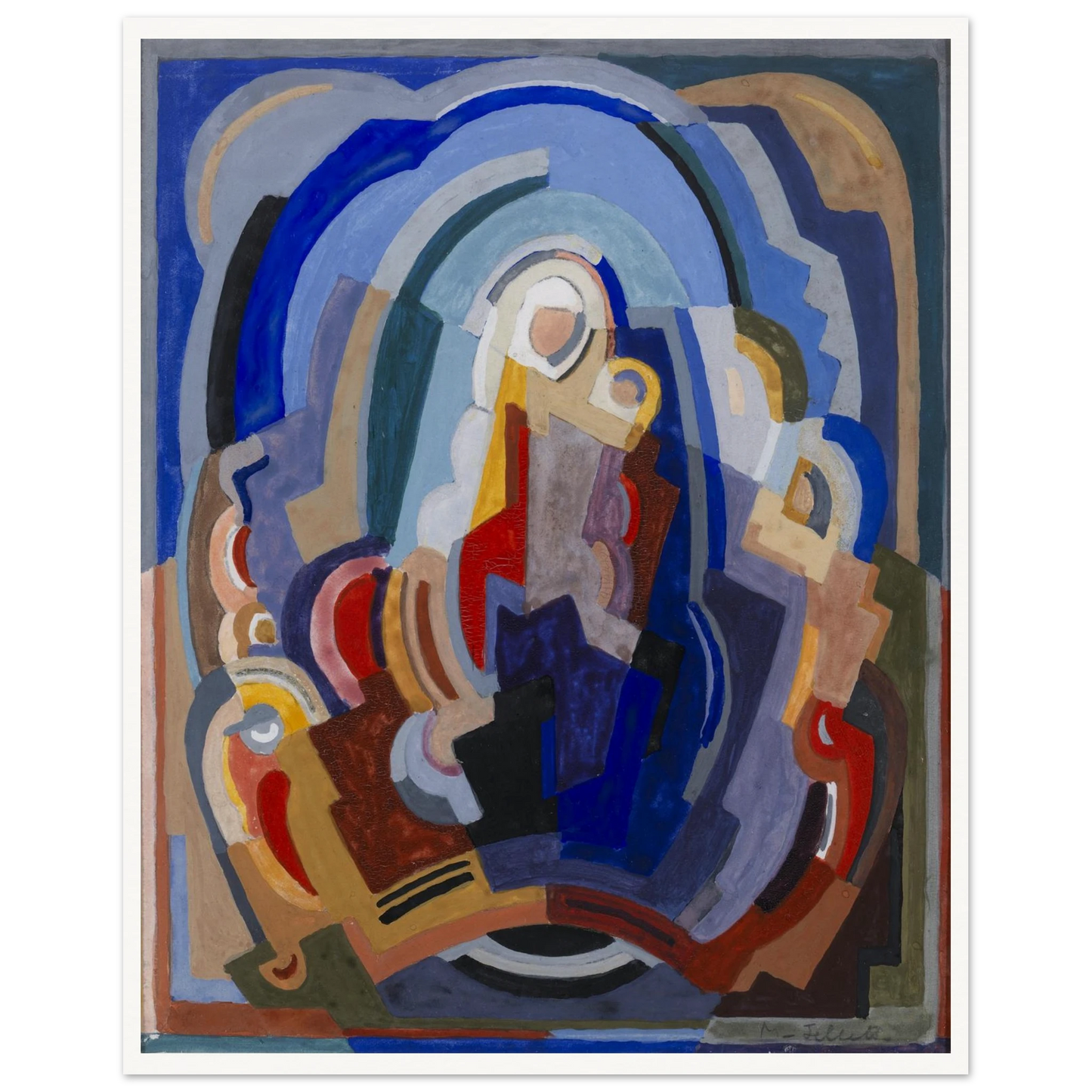 The Virgin and Child Enthroned by Mainie Jellett, framed print detail view