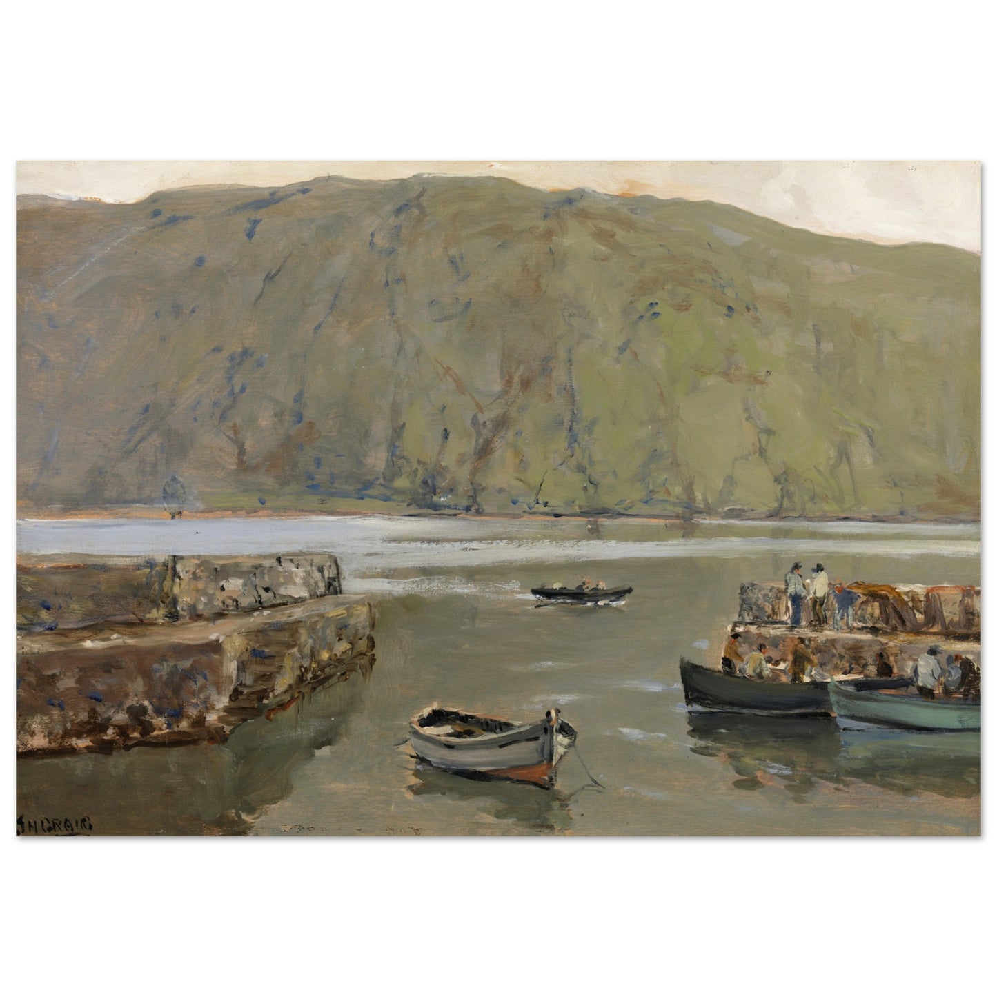 The Harbour, Leenane – James Humbert Craig Irish Landscape Art Print 70×100 cm / 28×40" – view 7 | Buy Irish Art