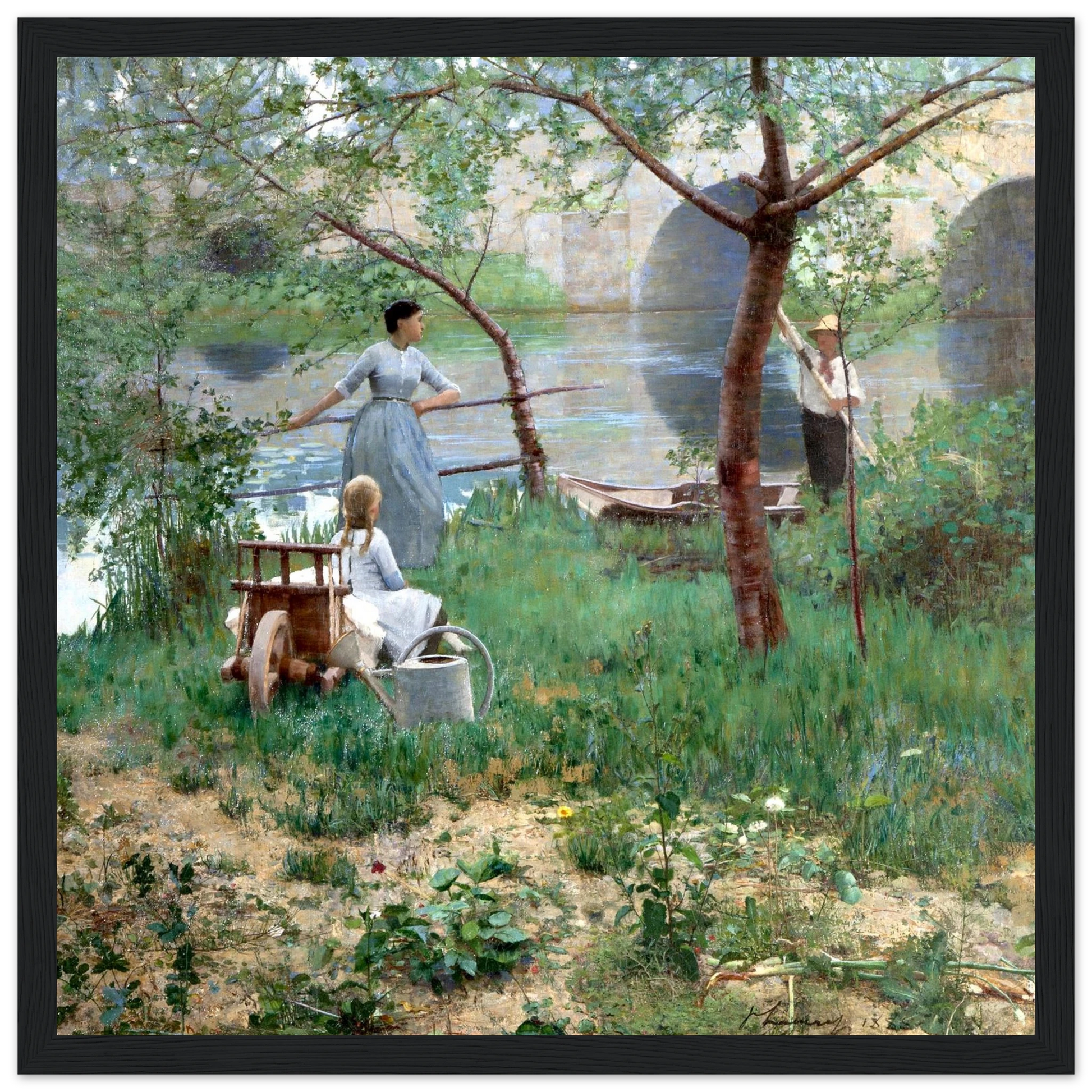 Under the Cherry Tree by Sir John Lavery, size comparison view