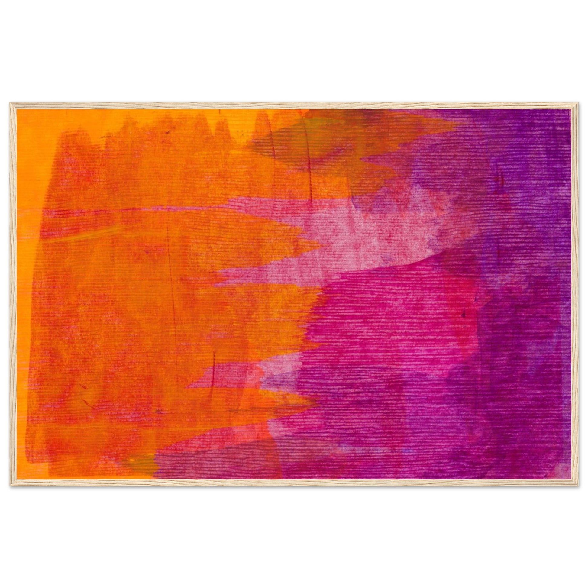 Minimalist Abstract Modern Style Orange & Pruple Framed Print – detail view | Buy Irish Art