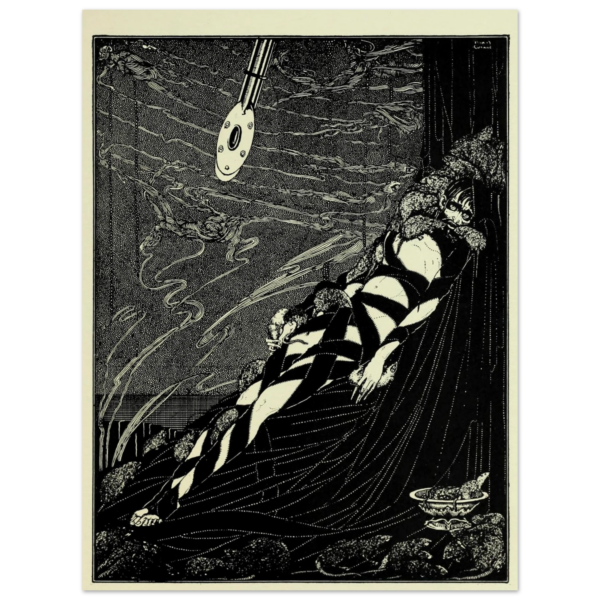 Harry Clarke Art Print – Poe’s Tales of Mystery (1923) – “Swarmed Upon Me” | Museum-Quality Framed Reproduction – Irish wall art print | Buy Irish Art