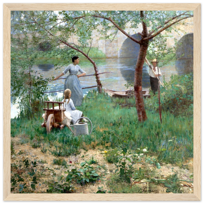 Under the Cherry Tree by Sir John Lavery, framed print in room setting