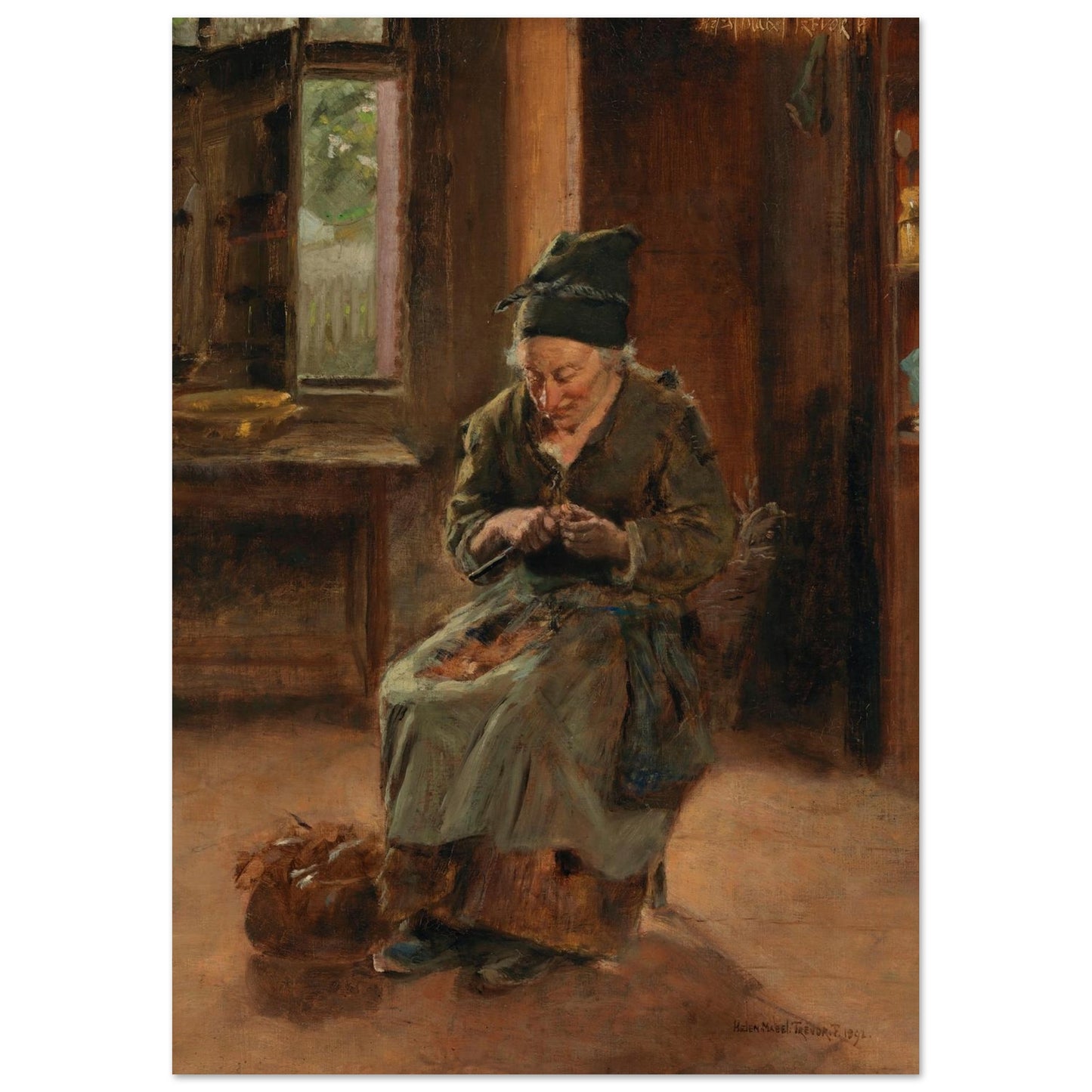An Interior of a Breton Cottage by Irish Artist Helen Mabel Trevor – view 5 | Buy Irish Art