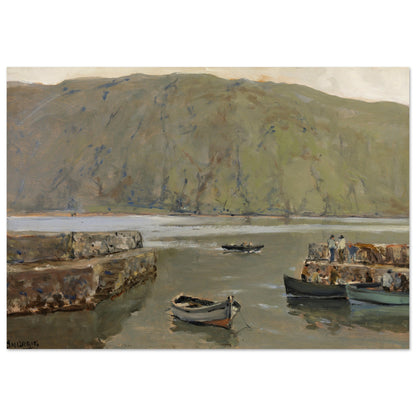 The Harbour, Leenane – James Humbert Craig Irish Landscape Art Print 70×100 cm / 28×40" – detail view | Buy Irish Art