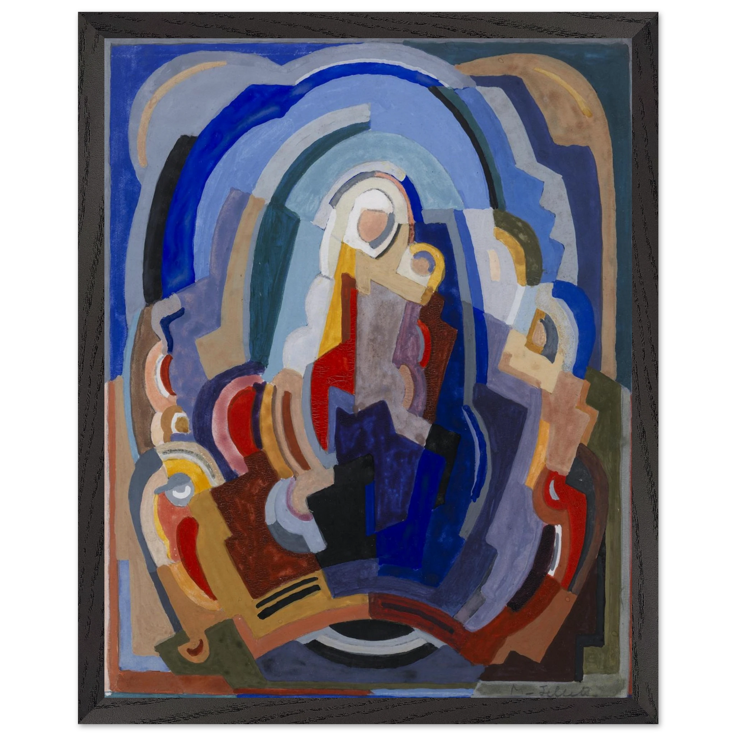 The Virgin and Child Enthroned by Mainie Jellett, unframed print detail view