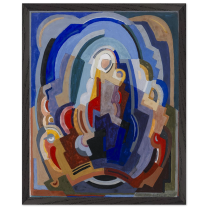 The Virgin and Child Enthroned by Mainie Jellett, unframed print detail view