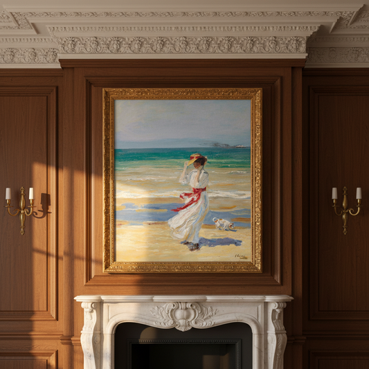 A Windy Day — Sir John Lavery Irish art print, close-up detail showing archival print quality on 250gsm fine-art matte paper