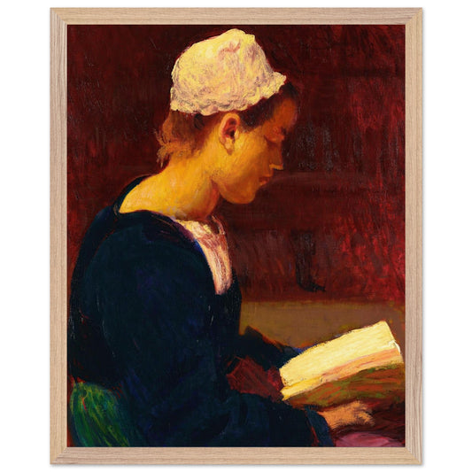 Breton Girl Reading (Bretonne Lisant) by Roderic O'Conor archival art print