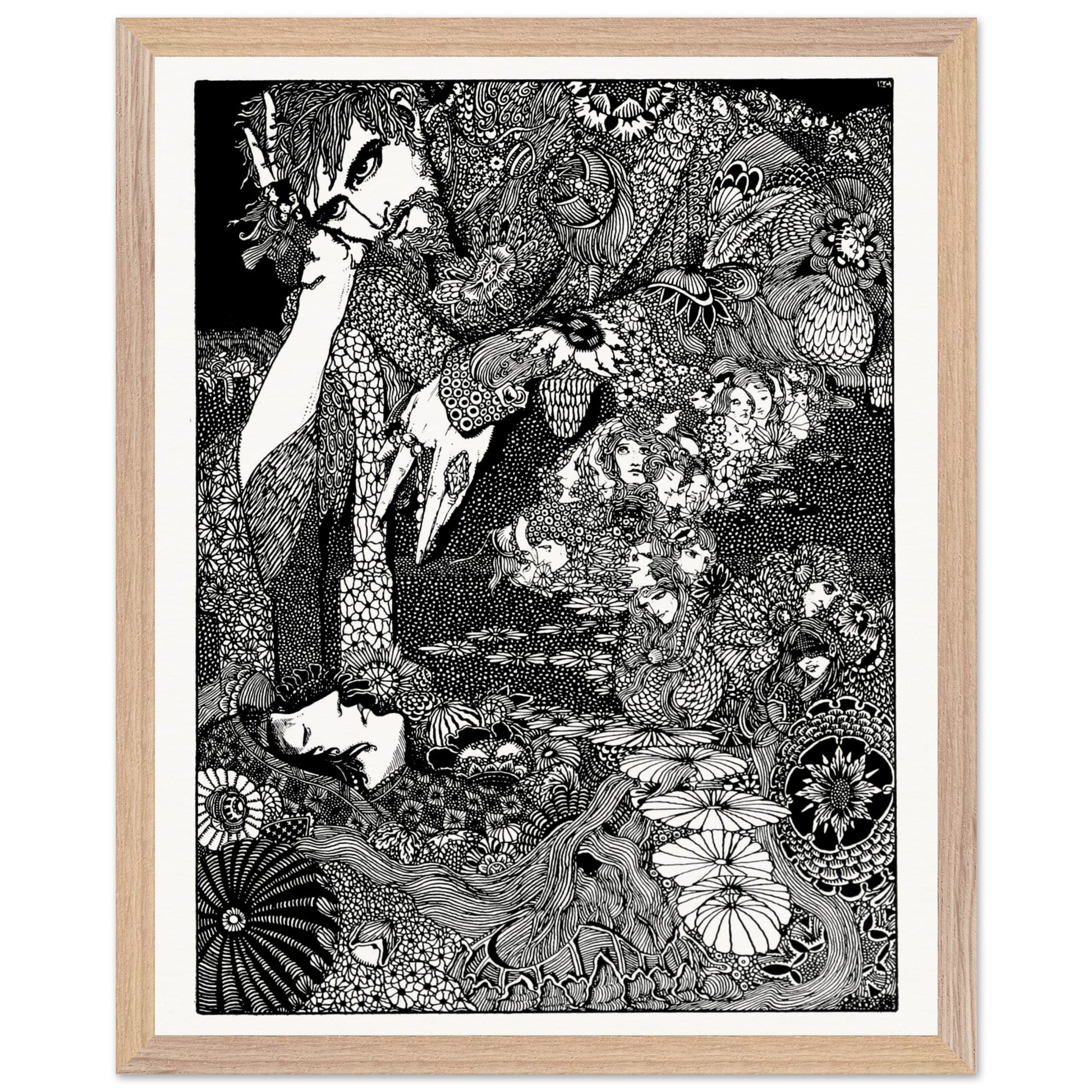 The Earth Grew Dark (1923) – Harry Clarke Gothic Art Print – detail view | Buy Irish Art