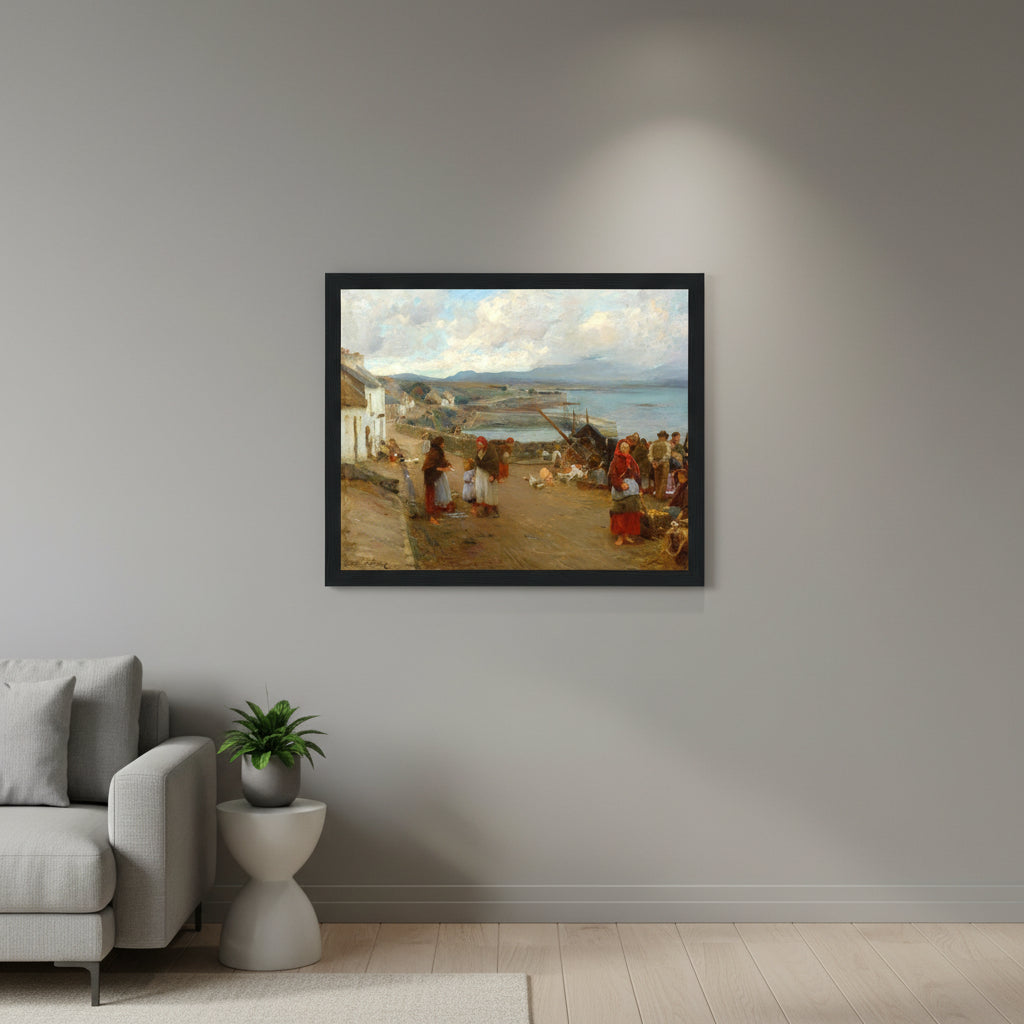 Life in Connemara, A Market Day – Walter Osborne Art Print 40x50 cm / 16x20″ – room setting display | Buy Irish Art
