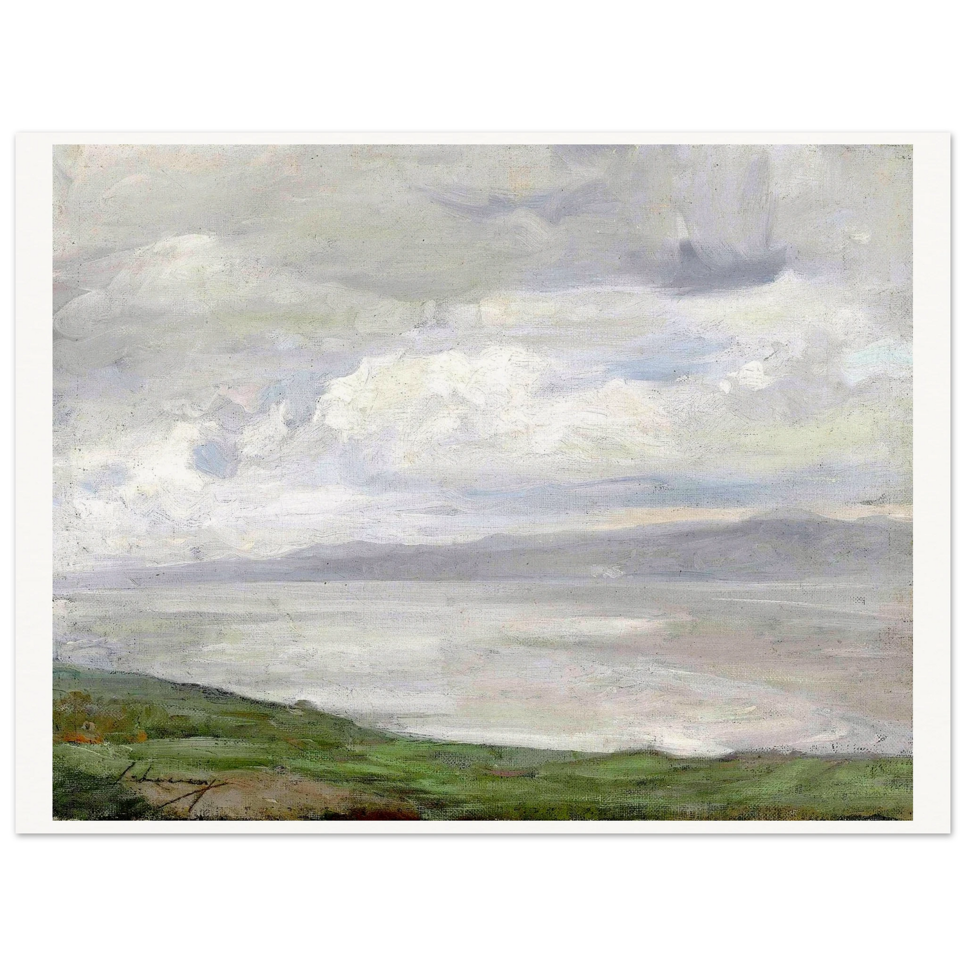 Sir John Lavery coastal print in natural wood frame — Irish landscape wall art