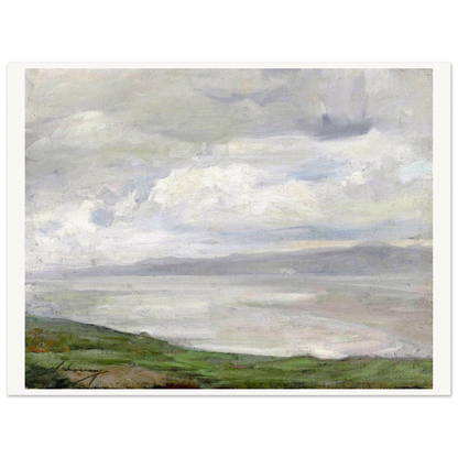 Sir John Lavery coastal print in natural wood frame — Irish landscape wall art