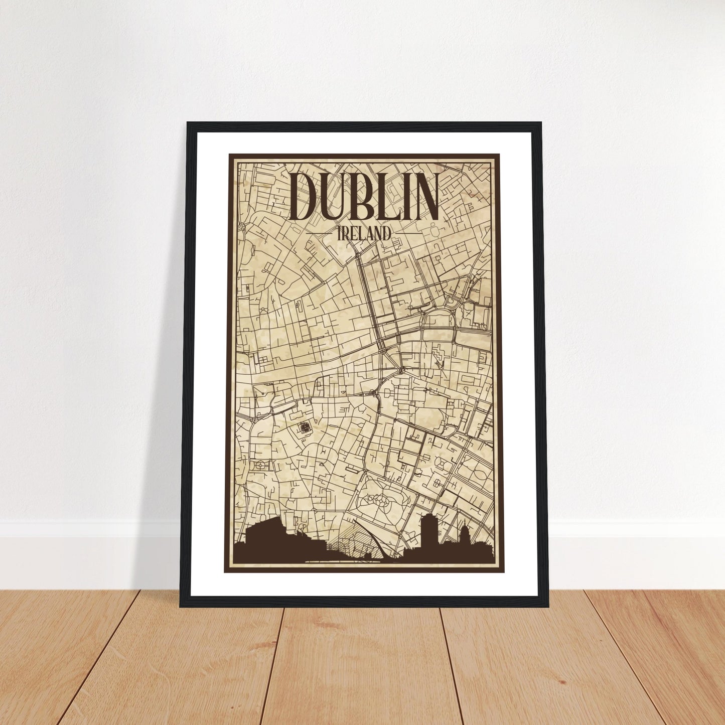 Dublin Vintage Stadtplan Drucken