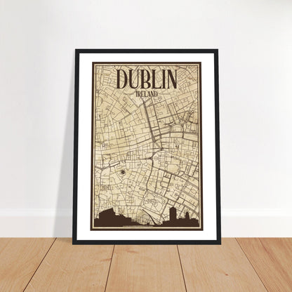 Dublin Vintage Stadtplan Drucken