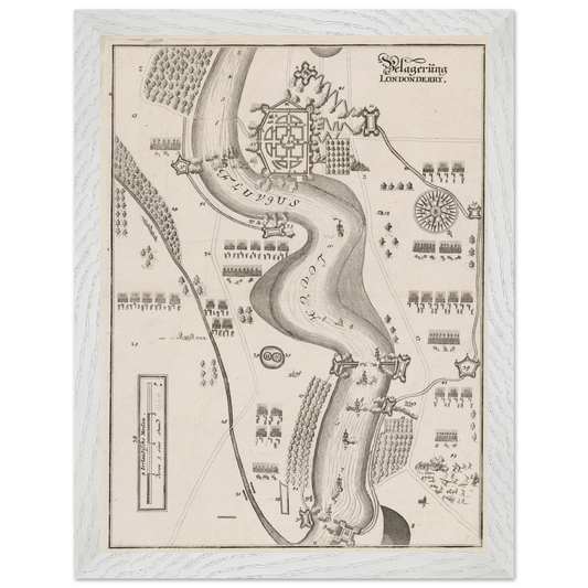The Siege of Derry 1689 print reproduced on museum-quality matte art paper