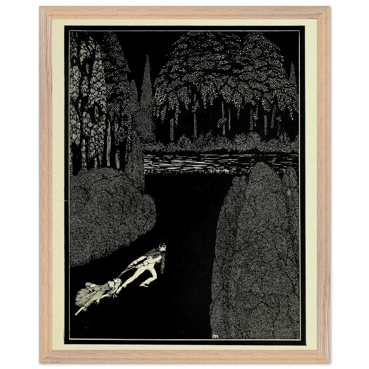 Harry Clarke Art Print – Poe’s Tales of Mystery (1923) – “Toilsome Journey” | Museum-Quality Framed Reproduction – framed print close-up | Buy Irish Art