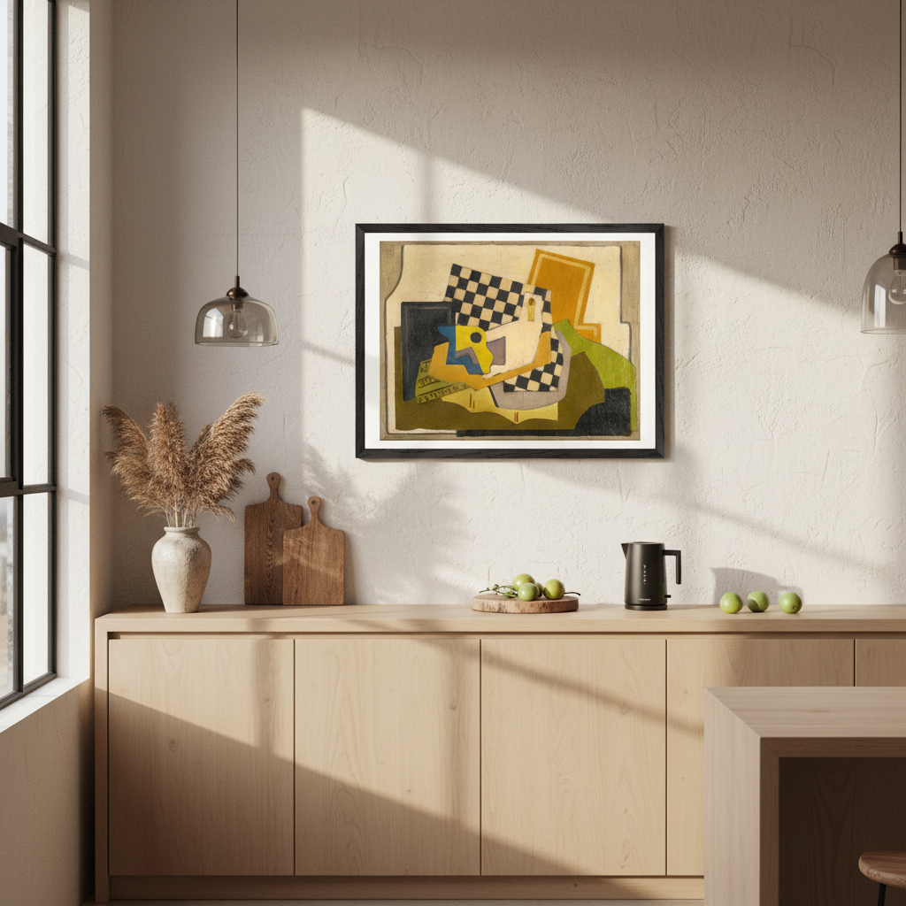 Composition (Chessboard) by Mainie Jellett - framed print displayed on a wall