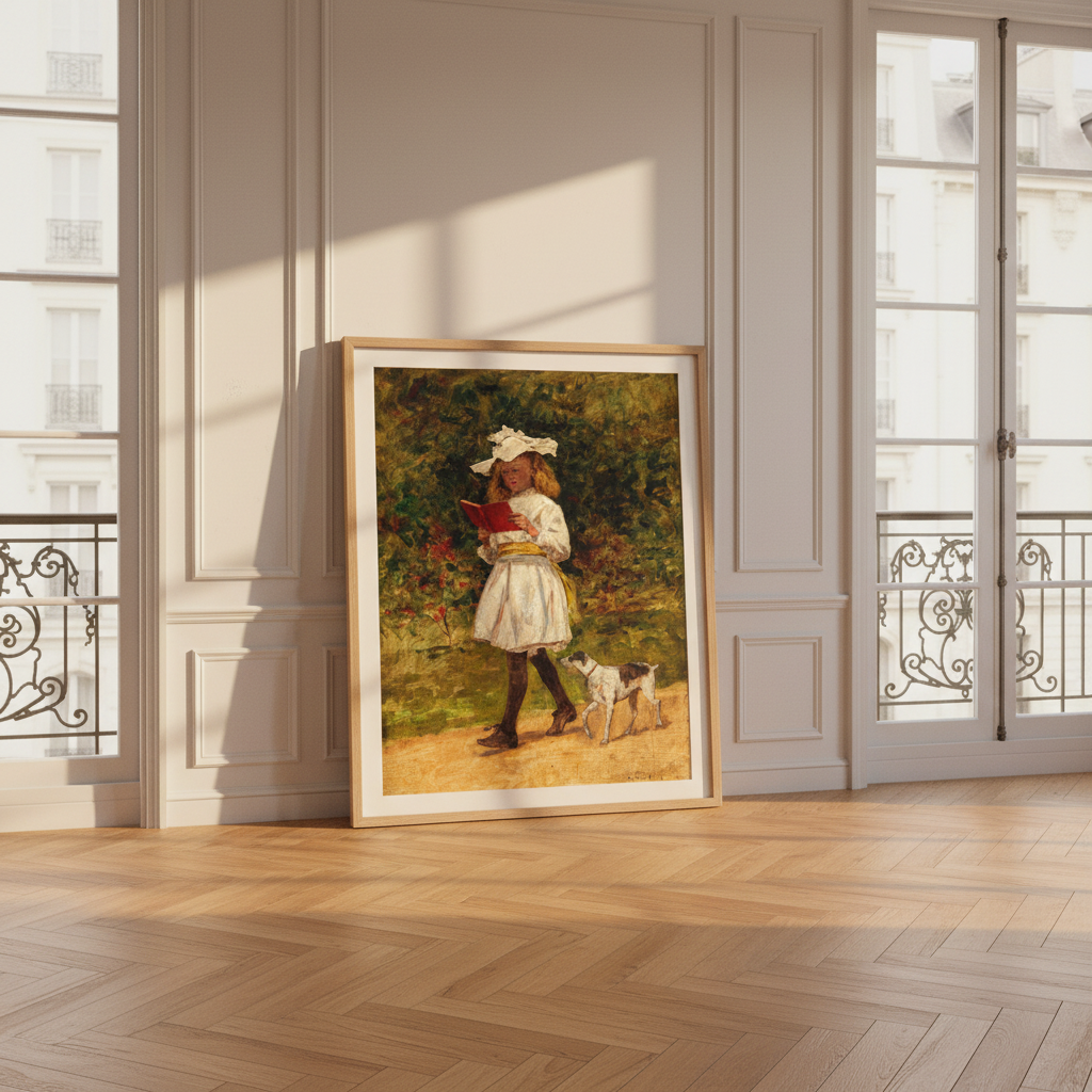 A Young Girl Reading by Aloysius O'Kelly Art Print