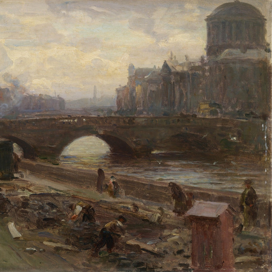 The Four Courts, Dublin by Walter Osborne Art Print 40x50 cm / 16x20″ – framed print close-up | Buy Irish Art