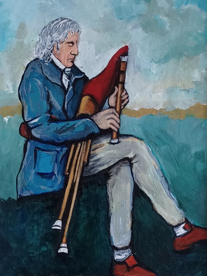 Irisches Uilleann Piper Originalgemälde