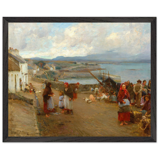 Life in Connemara, A Market Day by Walter Frederick Osborne – 40×50 cm art print in premium black wooden frame