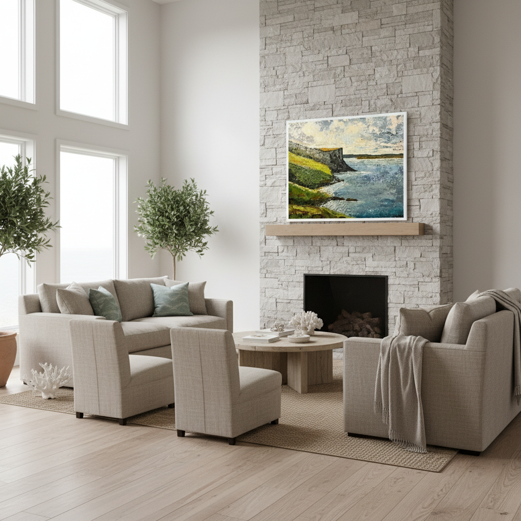 Murlough Bay & Fair Head, County Antrim – Irish Landscape Art Print 40x50 cm / 16x20″ – room setting display | Buy Irish Art