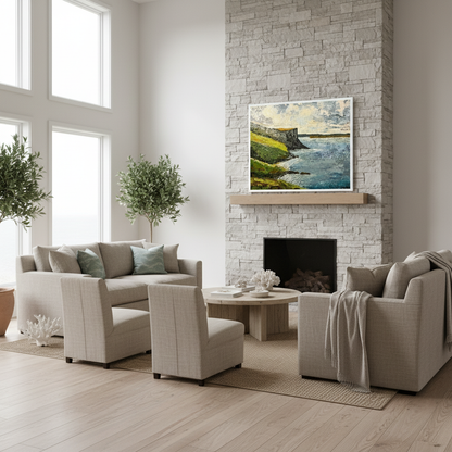 Murlough Bay & Fair Head, County Antrim – Irish Landscape Art Print 40x50 cm / 16x20″ – room setting display | Buy Irish Art