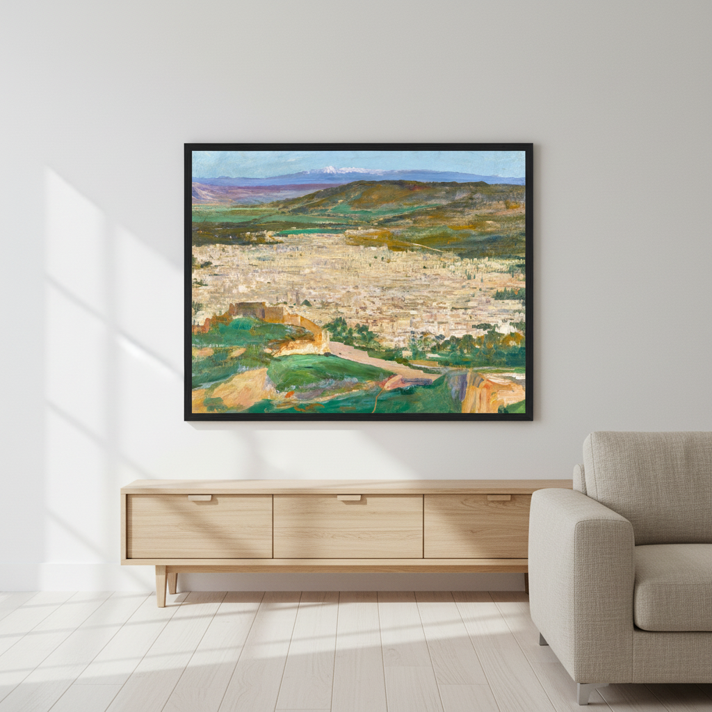 A View of Fez by Sir John Lavery, size comparison view