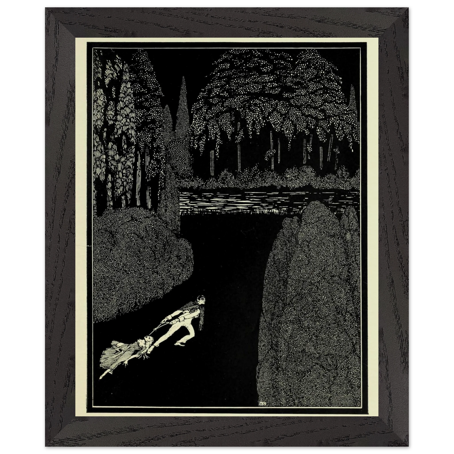 Harry Clarke Art Print – Poe’s Tales of Mystery (1923) – “Toilsome Journey” | Museum-Quality Framed Reproduction – room setting display | Buy Irish Art