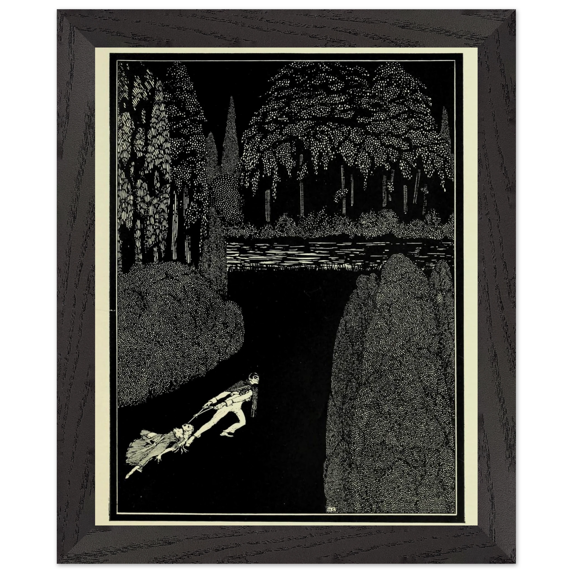 Harry Clarke Art Print – Poe’s Tales of Mystery (1923) – “Toilsome Journey” | Museum-Quality Framed Reproduction – room setting display | Buy Irish Art