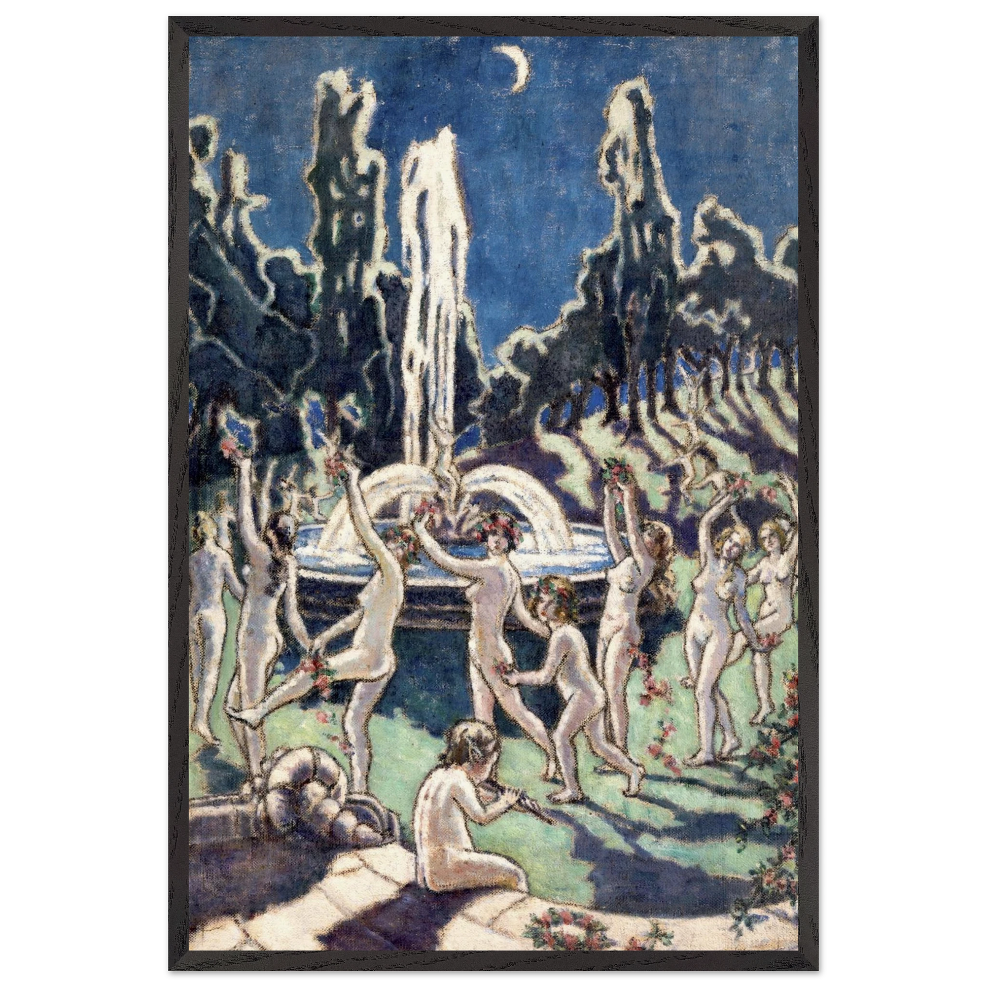 Figures Dancing Round a Fountain by Mainie Jellett - Irish cubist modernist art print