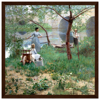 Under the Cherry Tree by Sir John Lavery, framed print in black frame