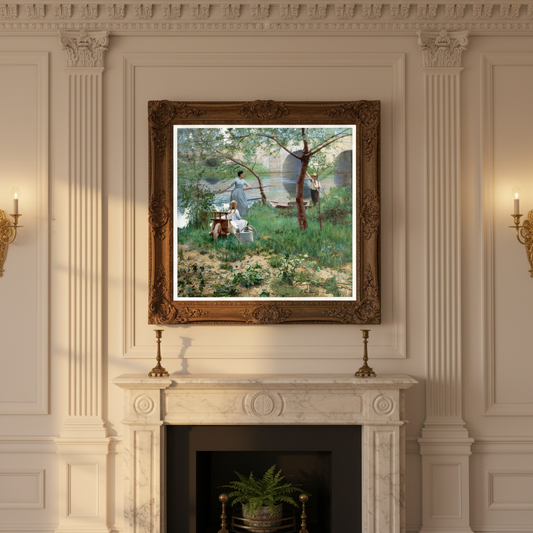 Under the Cherry Tree by Irish Artist John Lavery Art Print