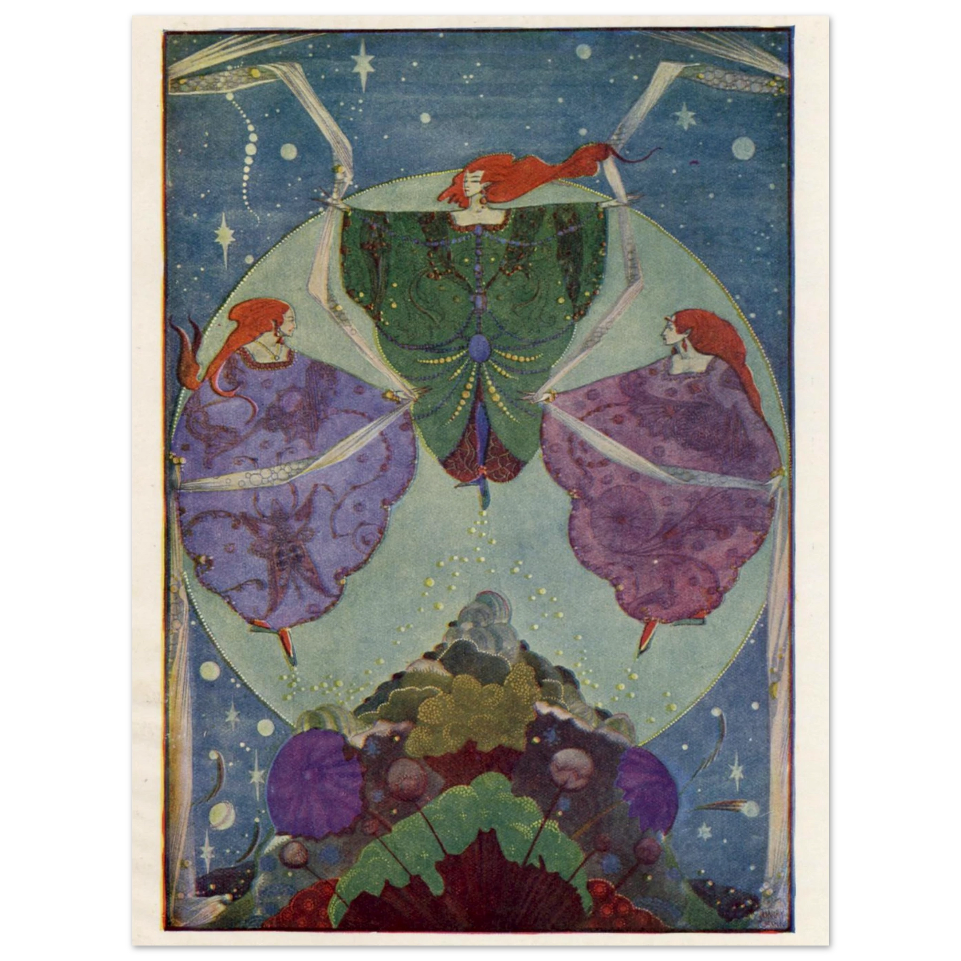 Harry Clarke Art Print – Andersen's Fairy Tales (1933) – “They Danced with Shawls” | Museum-Quality Framed Reproduction – Irish wall art print | Buy Irish Art