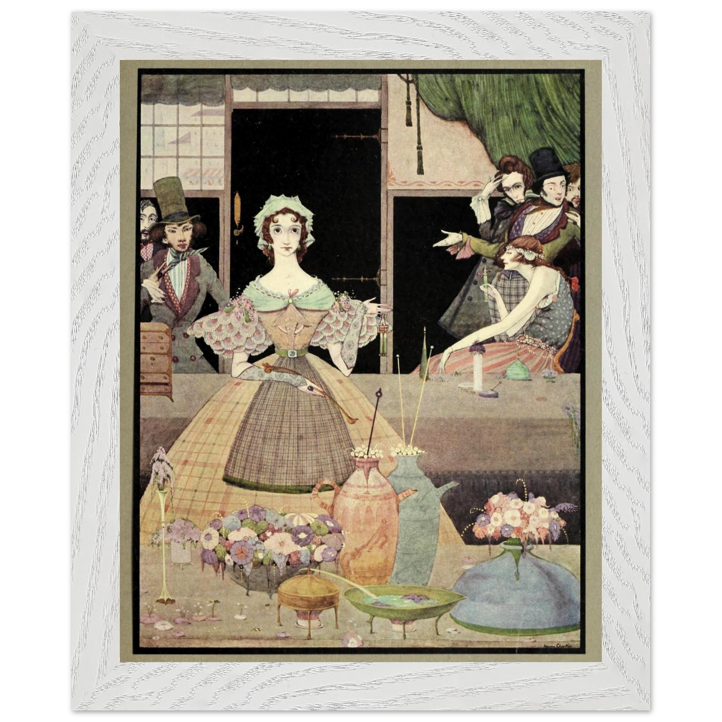 Harry Clarke Art Print – Poe’s Tales of Mystery (1923) – “Spritely Grisette” | Museum-Quality Framed Reproduction – room setting display | Buy Irish Art