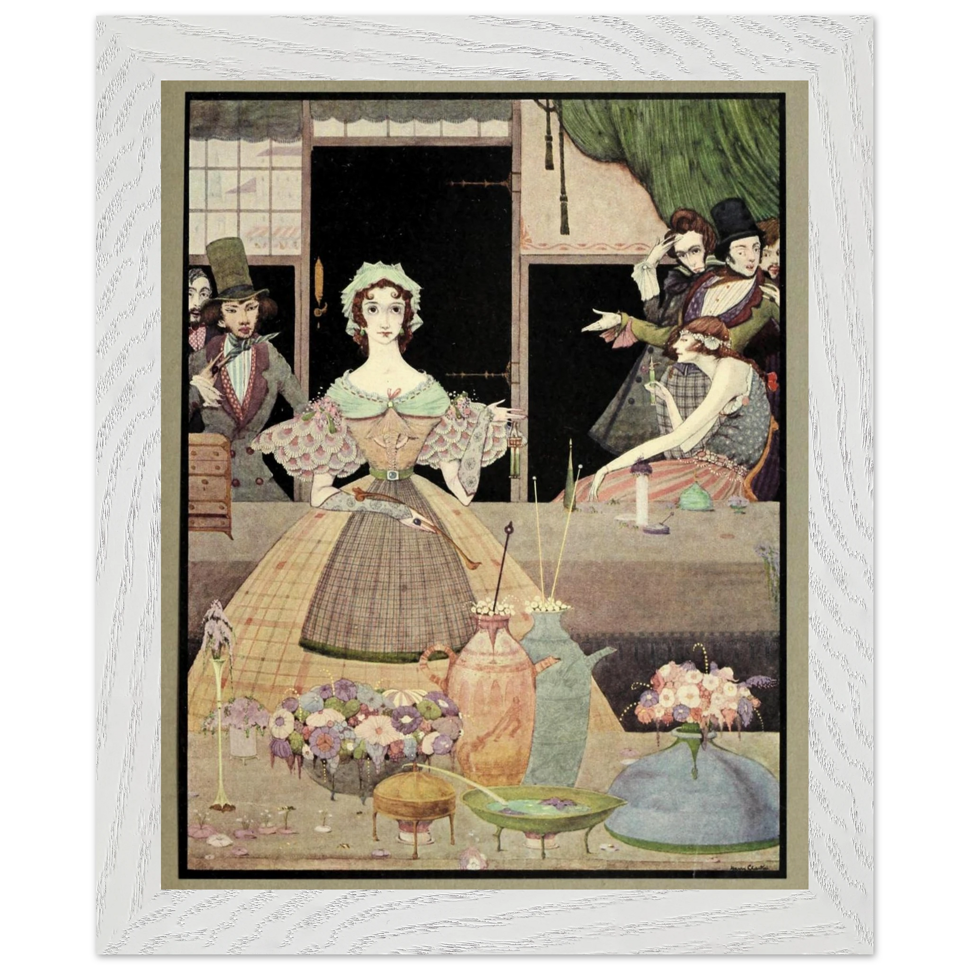 Harry Clarke Art Print – Poe’s Tales of Mystery (1923) – “Spritely Grisette” | Museum-Quality Framed Reproduction – room setting display | Buy Irish Art