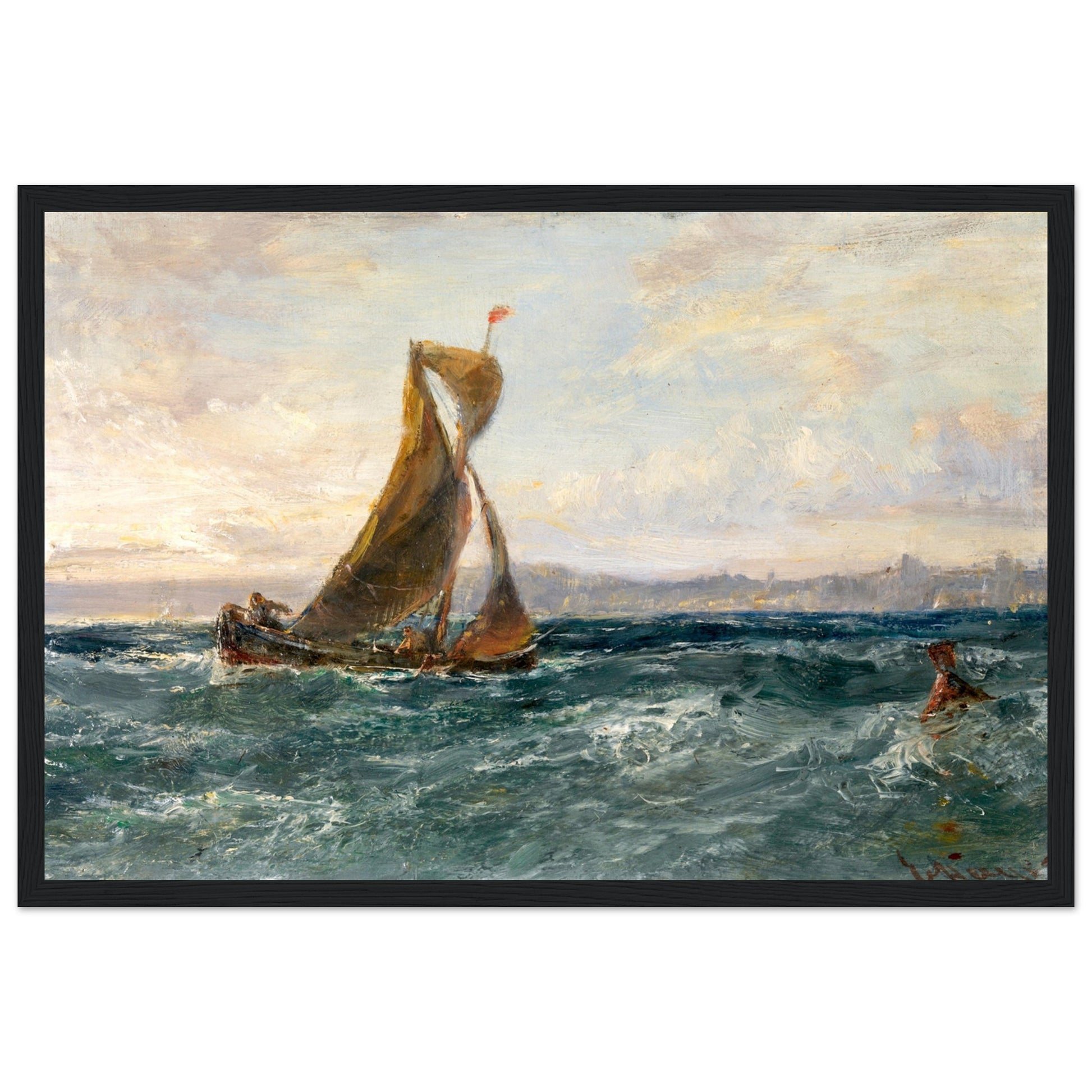 A View of Dublin Bay by Edwin Hayes – Gallery Edition Irish Art Print – detail view | Buy Irish Art