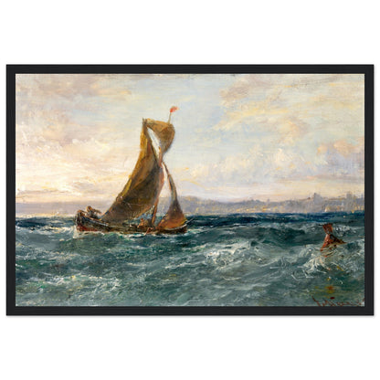 A View of Dublin Bay by Edwin Hayes – Gallery Edition Irish Art Print – detail view | Buy Irish Art