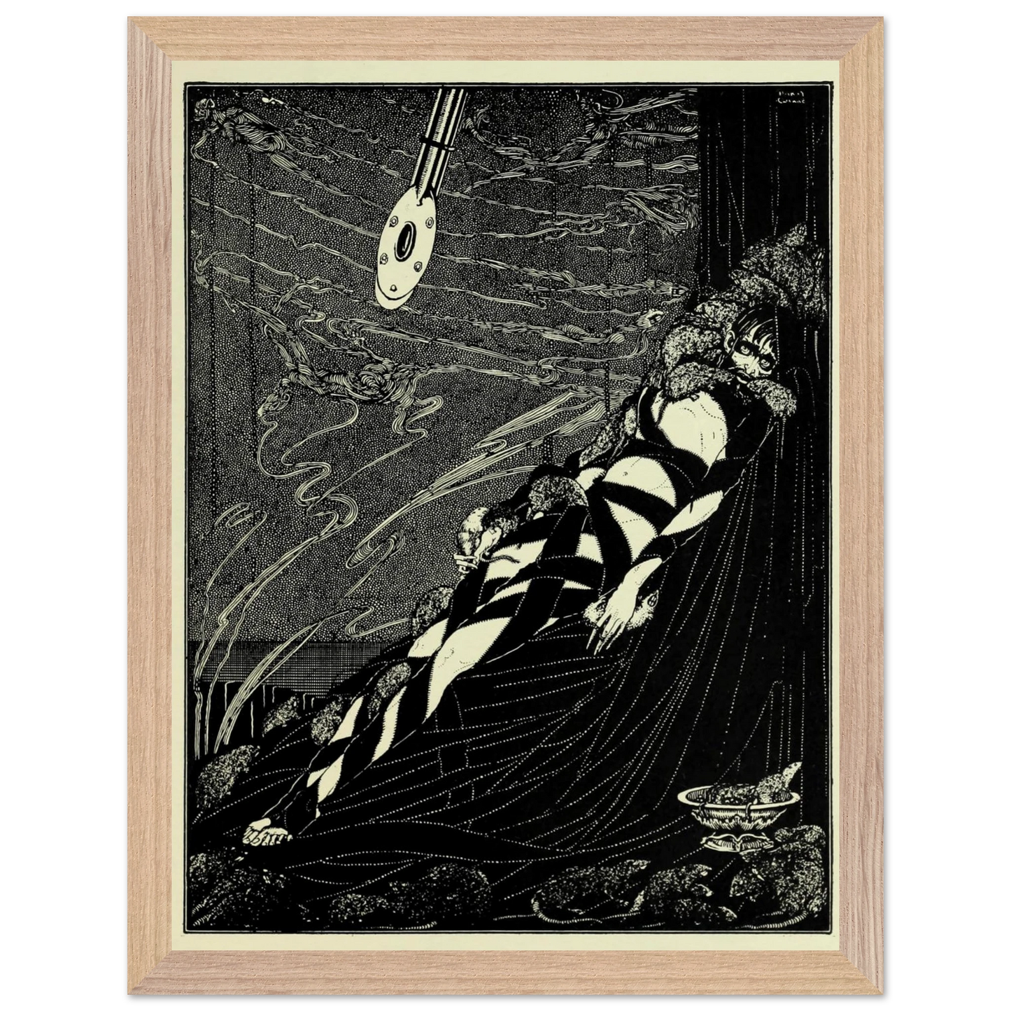 Harry Clarke Art Print – Poe’s Tales of Mystery (1923) – “Swarmed Upon Me” | Museum-Quality Framed Reproduction – detail view | Buy Irish Art