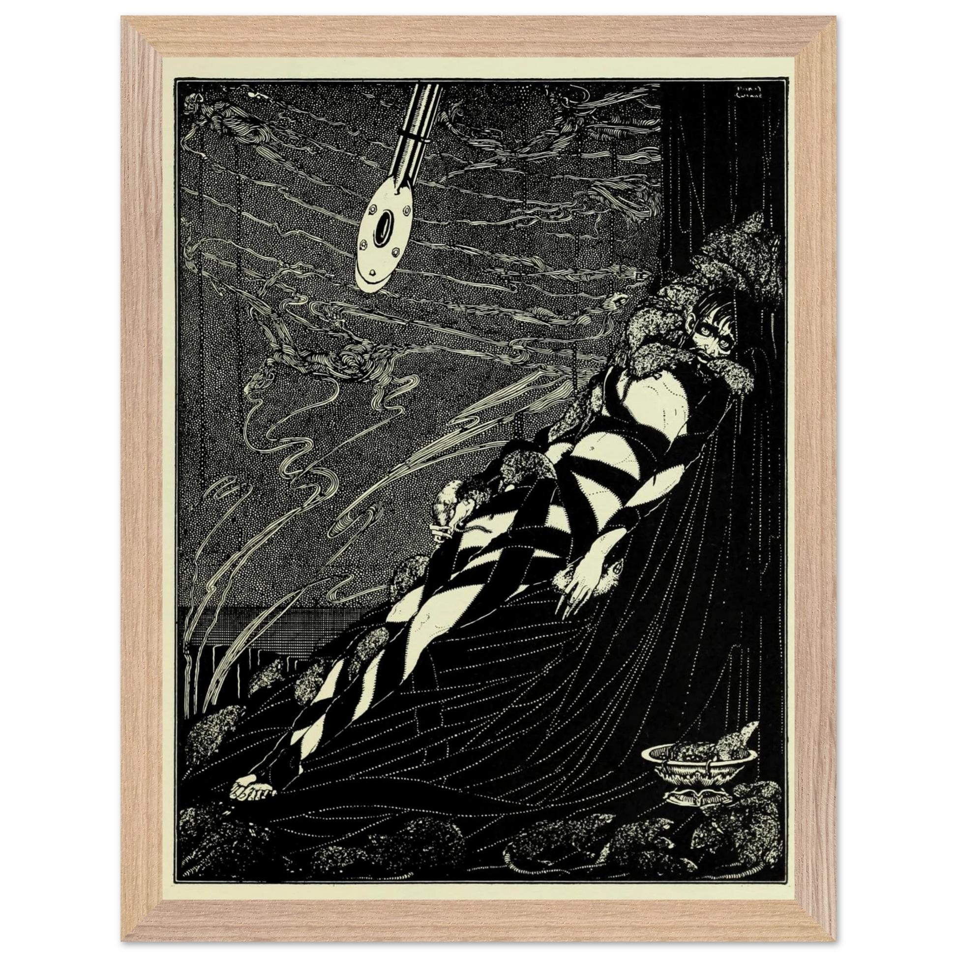 Harry Clarke Art Print – Poe’s Tales of Mystery (1923) – “Swarmed Upon Me” | Museum-Quality Framed Reproduction – detail view | Buy Irish Art