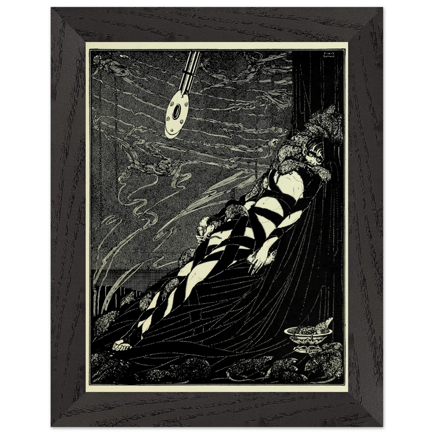 Harry Clarke Art Print – Poe’s Tales of Mystery (1923) – “Swarmed Upon Me” | Museum-Quality Framed Reproduction – size comparison view | Buy Irish Art