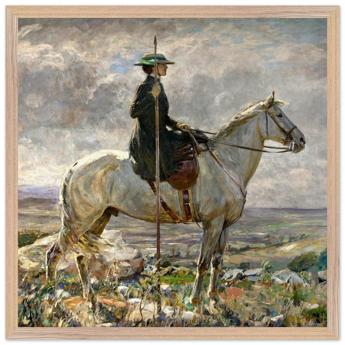 The Amazon John Lavery print – shown in hallway, large 70x70cm framed version
