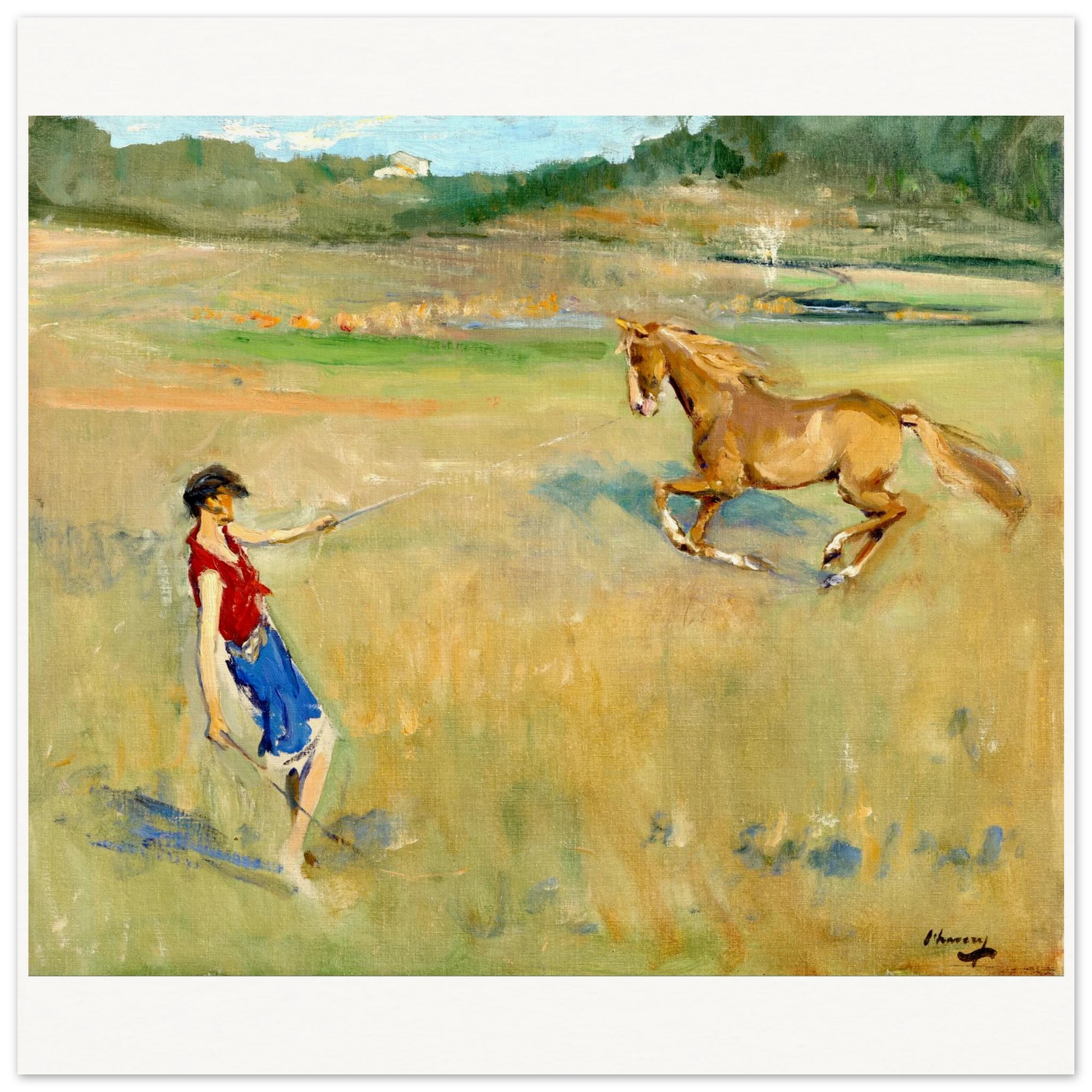 Schooling the Pony by Sir John Lavery, Irish art print, unframed archival matte paper